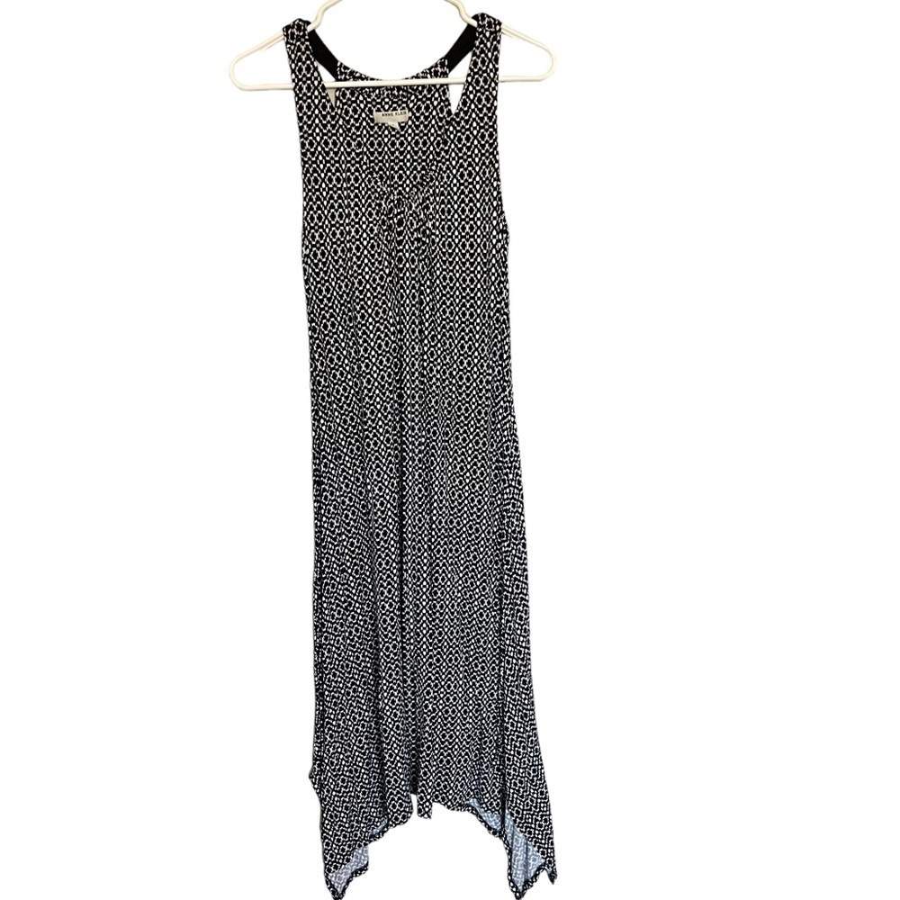 Anne Klein Black & White Tribal Print Maxi Dress Size Medium